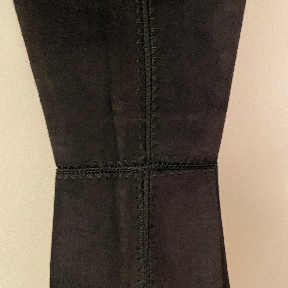 Black Suede Bootcut Pants.